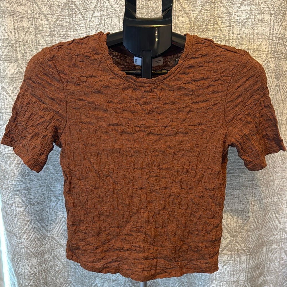 Mango Brown Ruched Top
